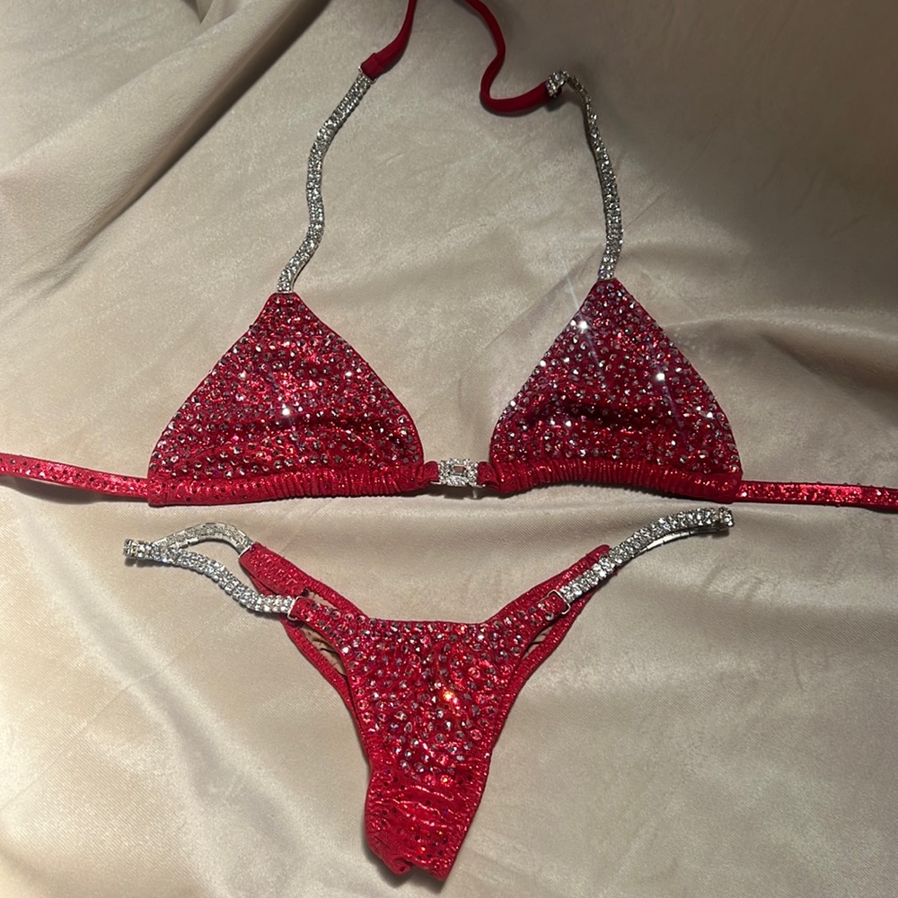 Red rhinestone bikini